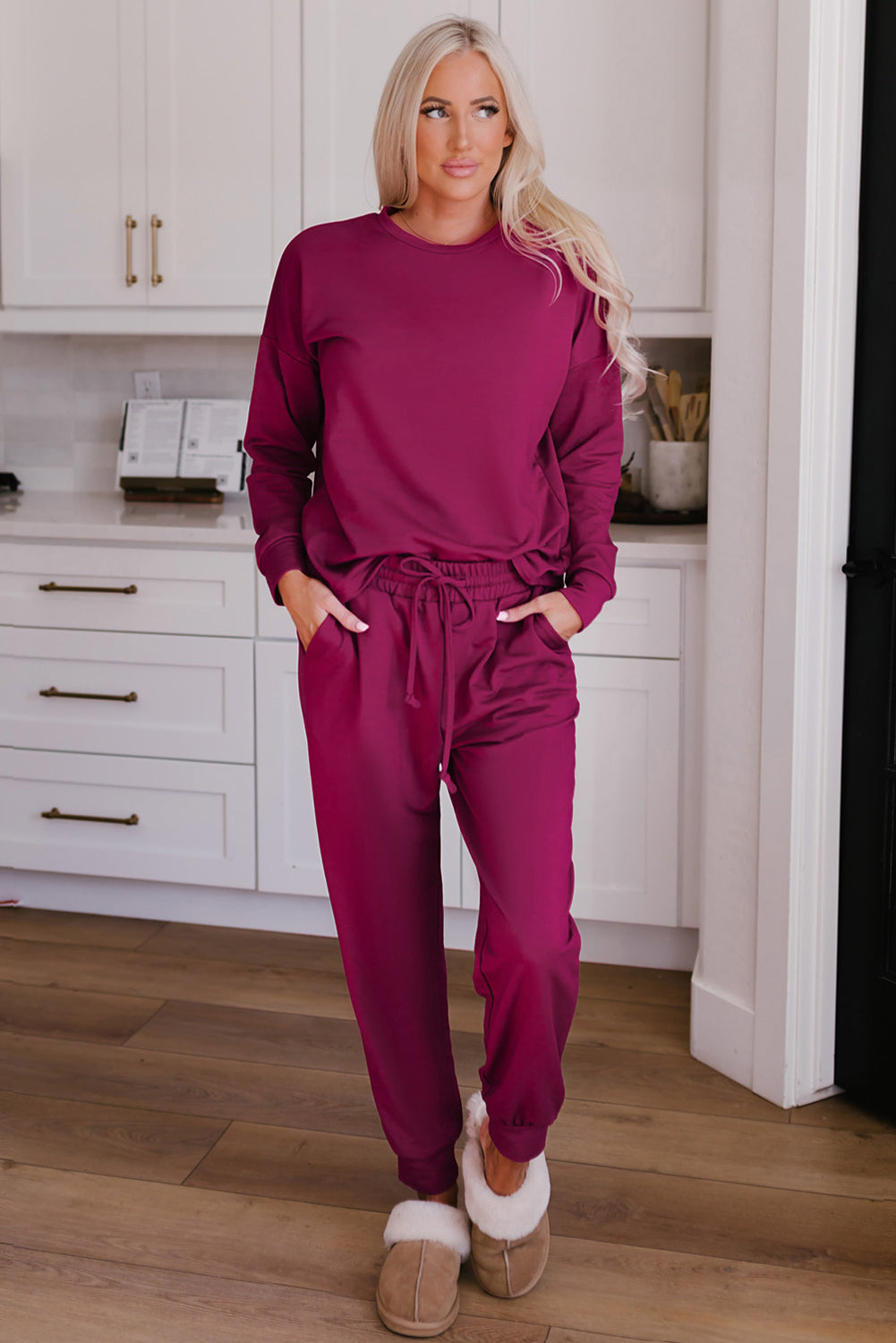 Long Sleeve Pullover & Jogger Pants Lounge Set for Valentine’s