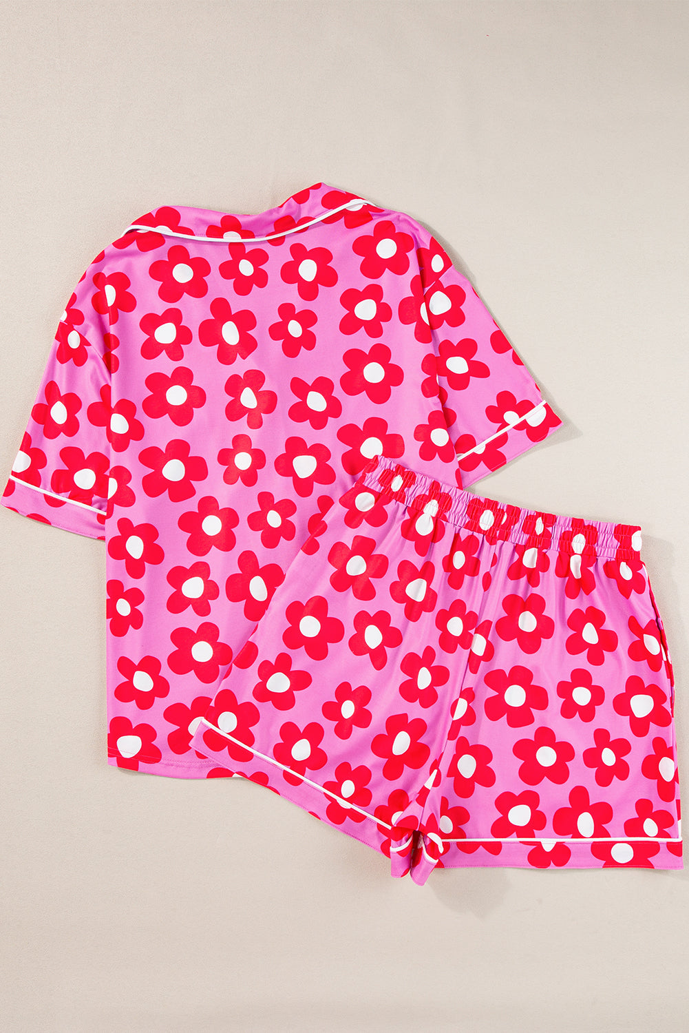 Flower Valentine’s Pajama Set – Short Sleeve Shirt & Comfortable Fit