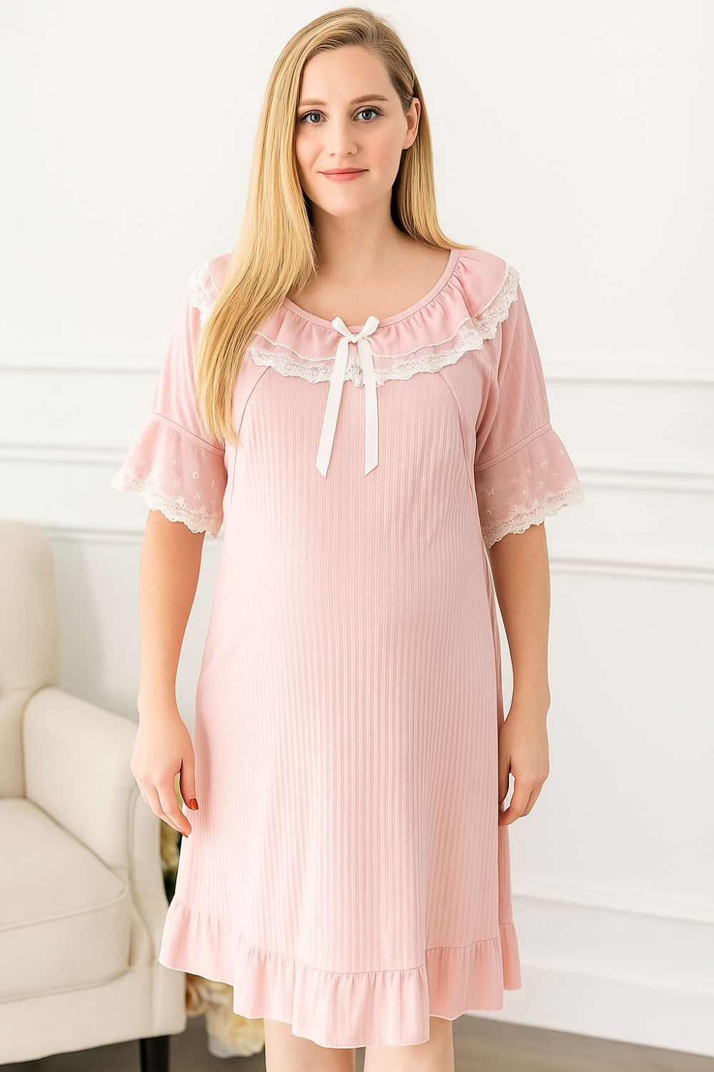 Helen Maternity Nursing Nightdress – Summer Pregnancy Dress