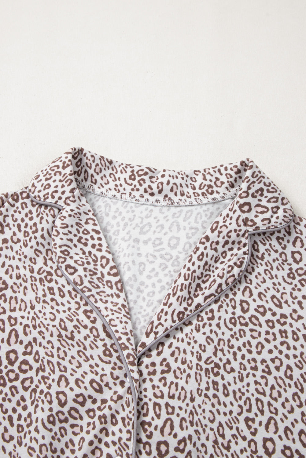 White Leopard Print Pajama Set – Long Sleeve & Pants for Valentine’s
