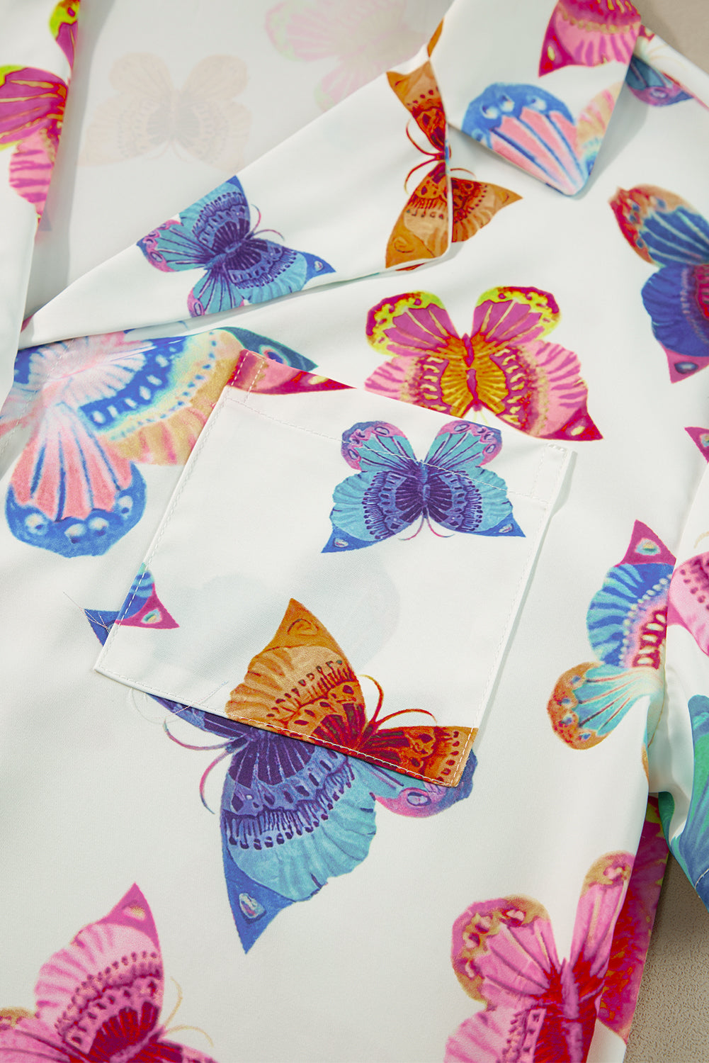 Multicolor Valentine’s Butterfly Pajama Set – Short Sleeve Shirt & Shorts