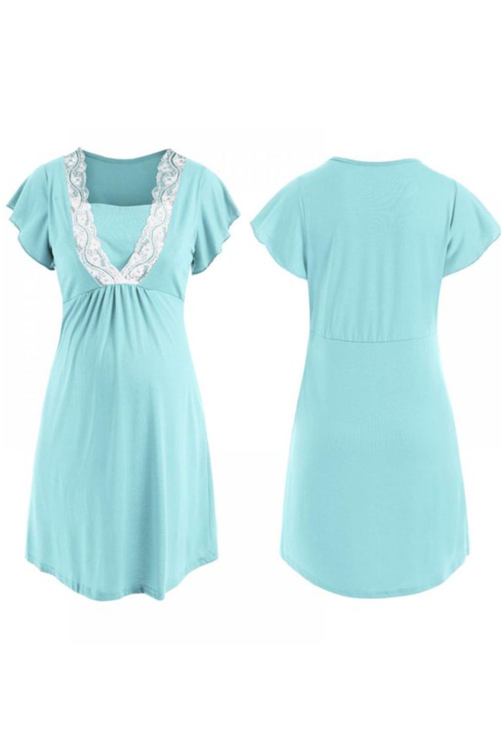Riley Lace Maternity Robe Nightgown – With Adjustable Belt