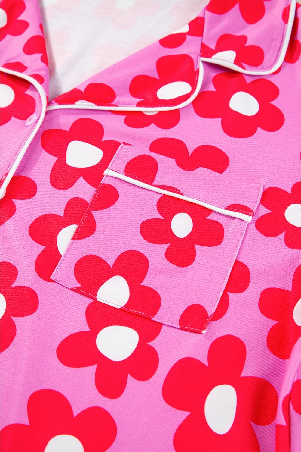 Flower Valentine’s Pajama Set – Short Sleeve Shirt & Comfortable Fit