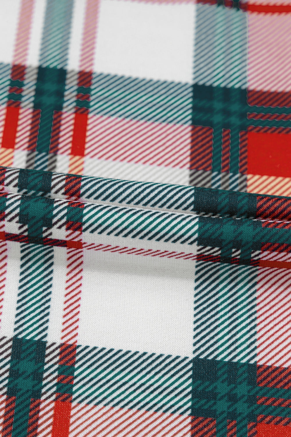 Red Plaid Print Two Piece Long Sleeve Pajamas Set