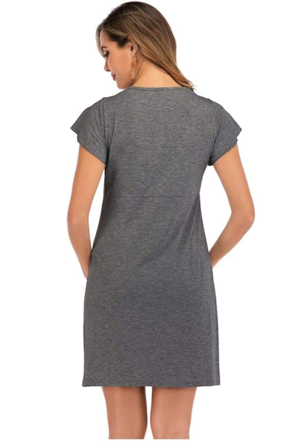 Riley Lace Maternity Robe Nightgown – With Adjustable Belt