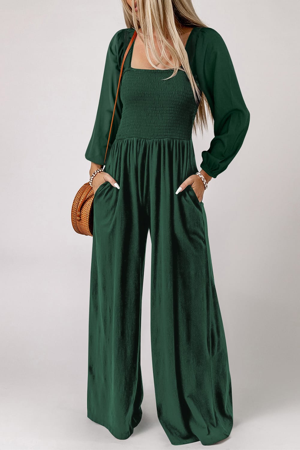 Puff sleeve jumpsuit