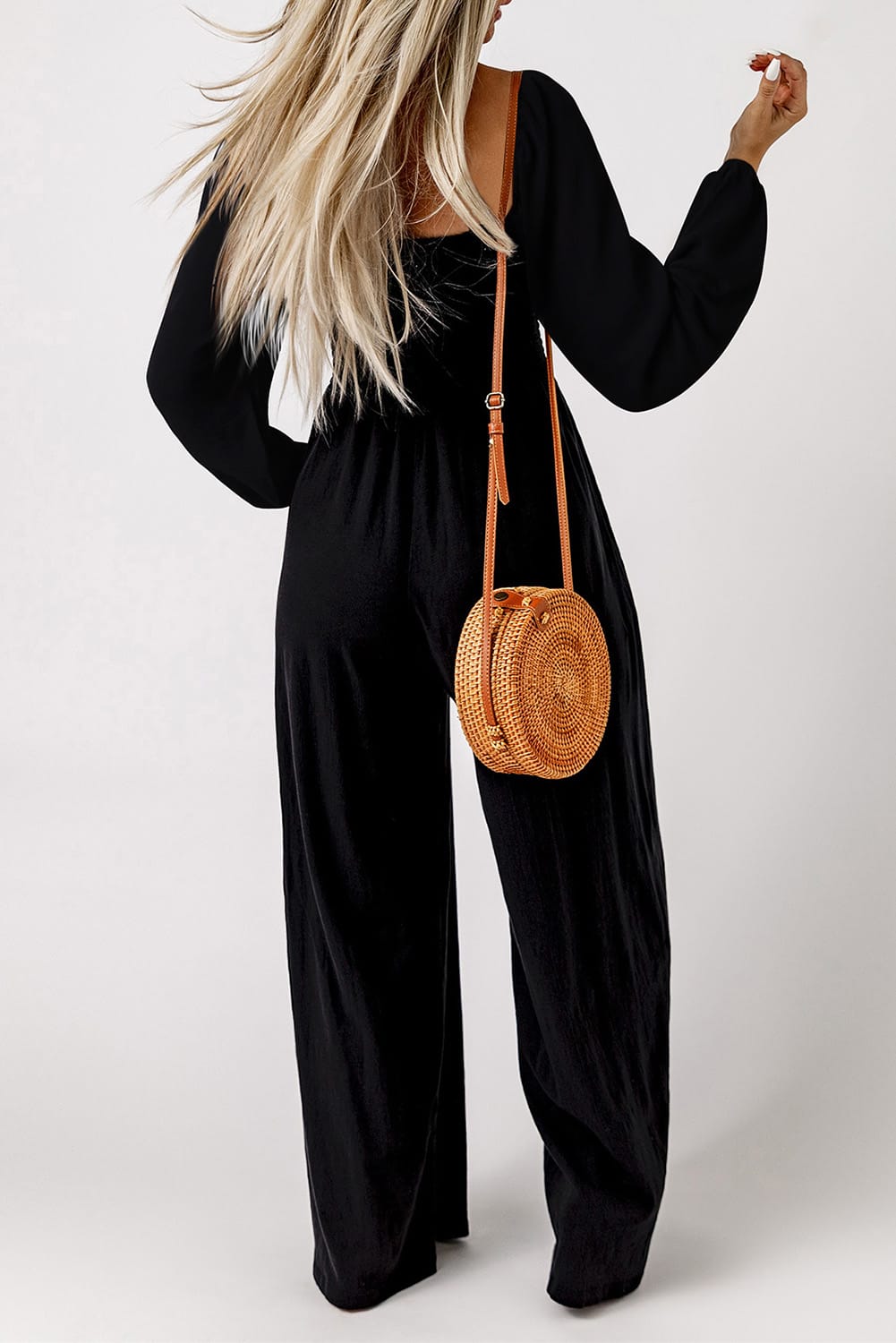 Smocked bodice jumpsuit