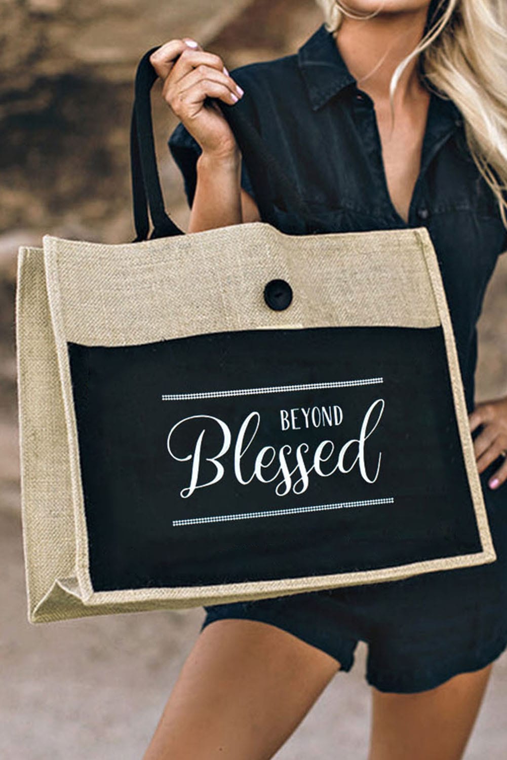 Beyond Blessed jute bag