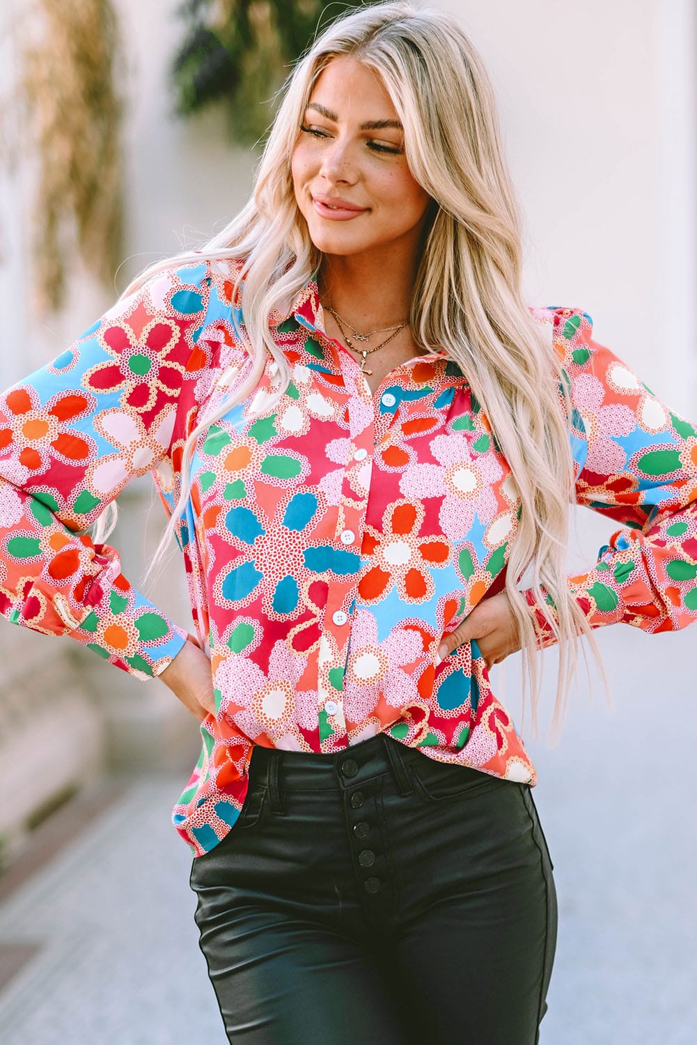 Loose fit floral blouse