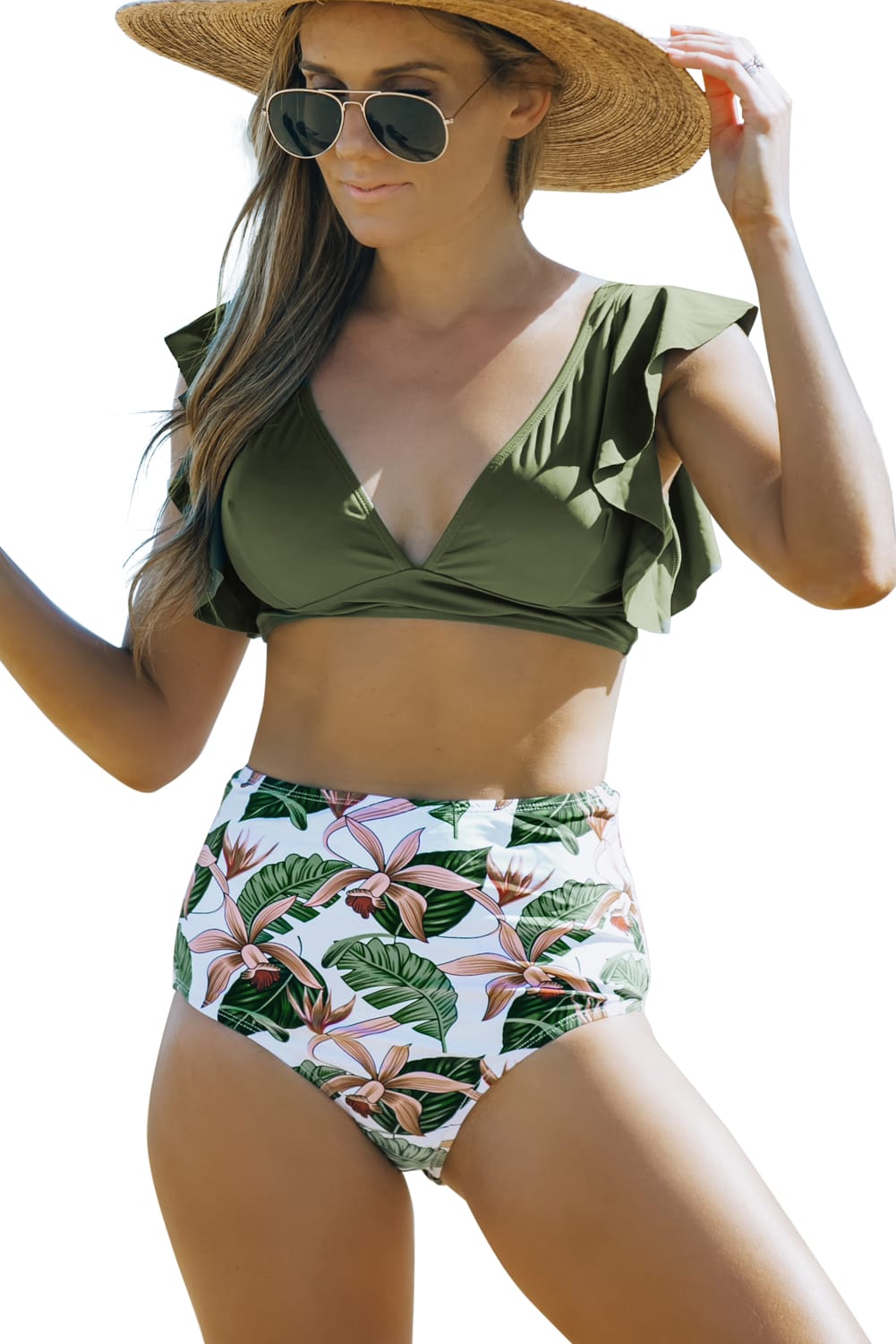 Ruffle Sleeve Bikini Top