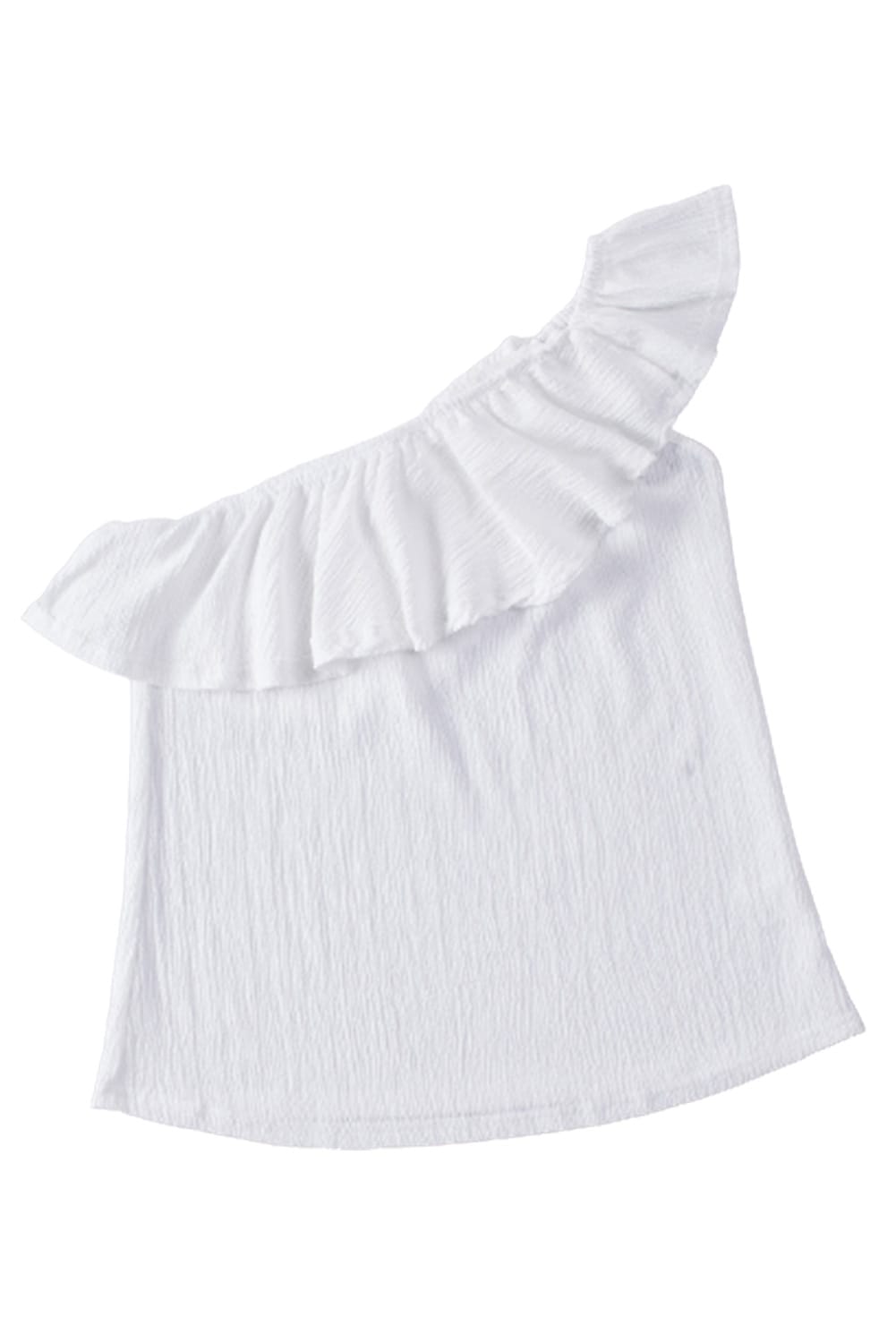 White top with ruffles