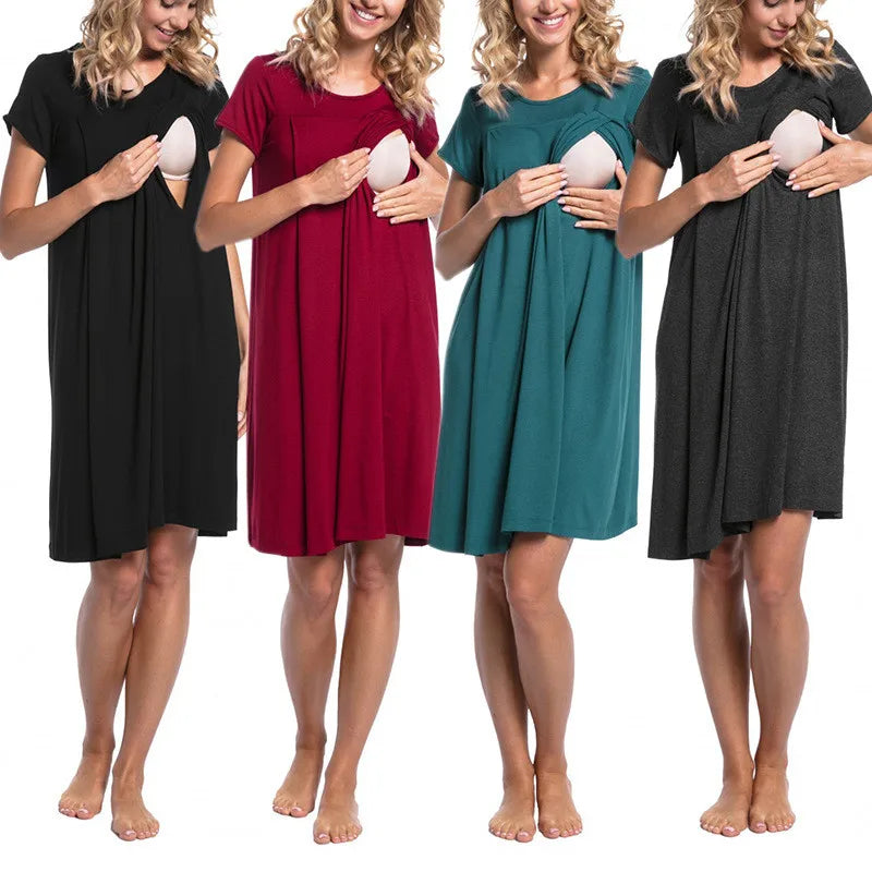Zafira Maternity Nursing Nightgown – Summer Sleepwear