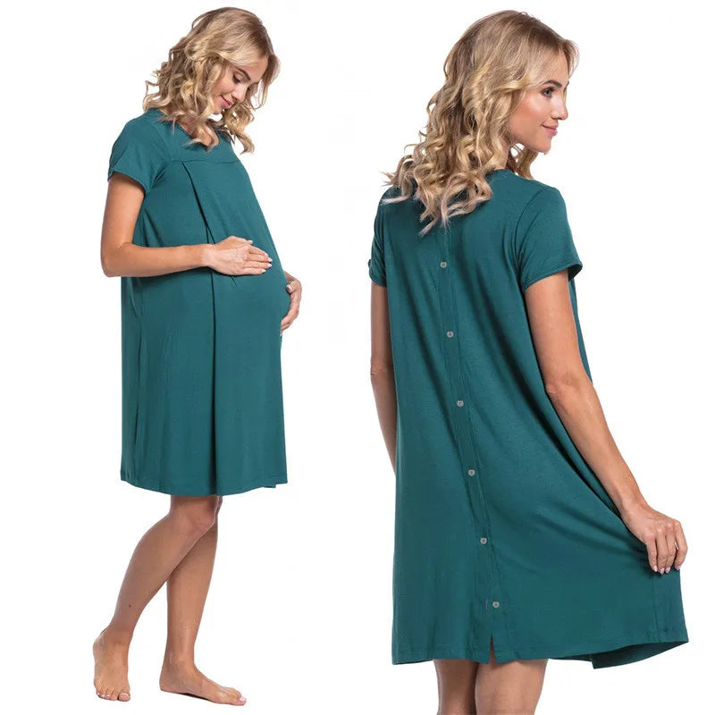 Zafira Maternity Nursing Nightgown – Summer Sleepwear