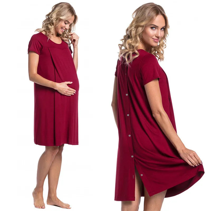 Zafira Maternity Nursing Nightgown – Summer Sleepwear
