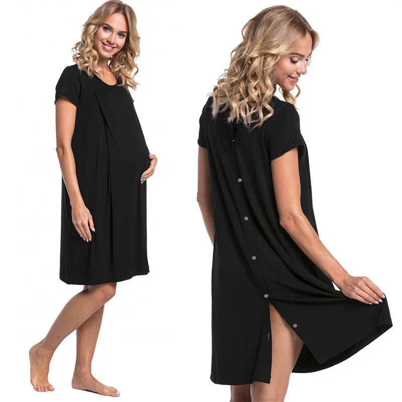 Zafira Maternity Nursing Nightgown – Summer Sleepwear