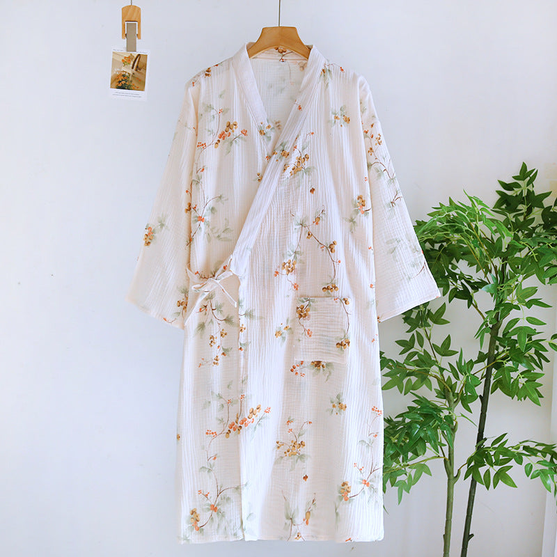 Andrina Women’s Cotton Bamboo Robe – Lightweight Bathrobe