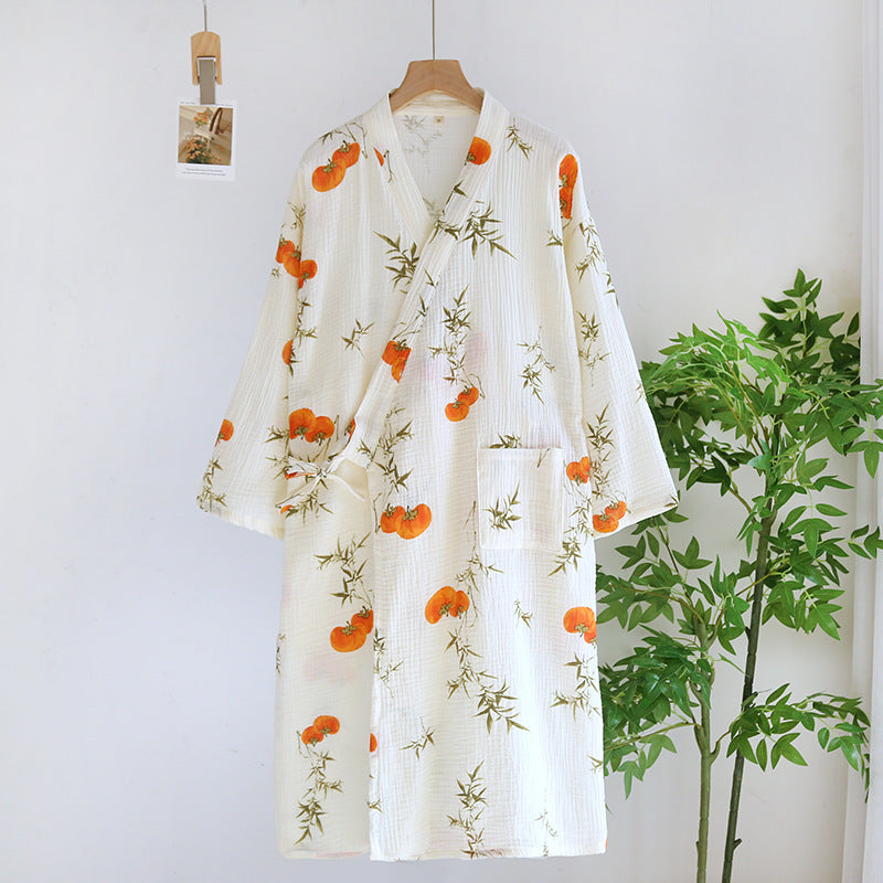Andrina Women’s Cotton Bamboo Robe – Lightweight Bathrobe