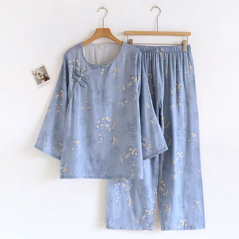 Kinsley Bamboo Fiber Women’s Pajamas set – Breathable Printed Summer Sleepwear