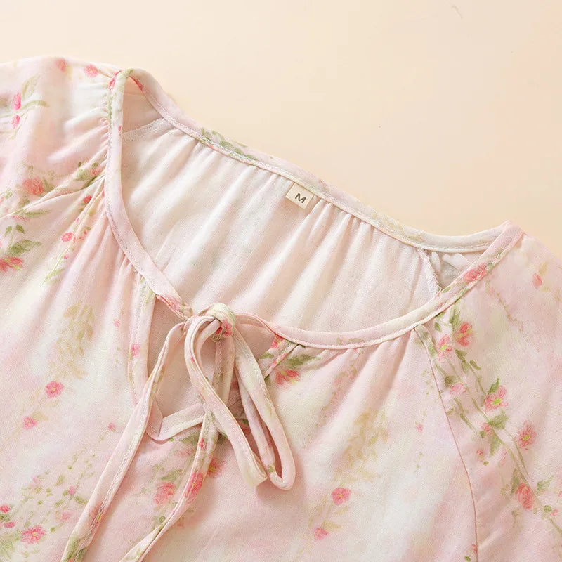 Celestia Bamboo Cotton Floral Pajama Set – Long Sleeve & Pants