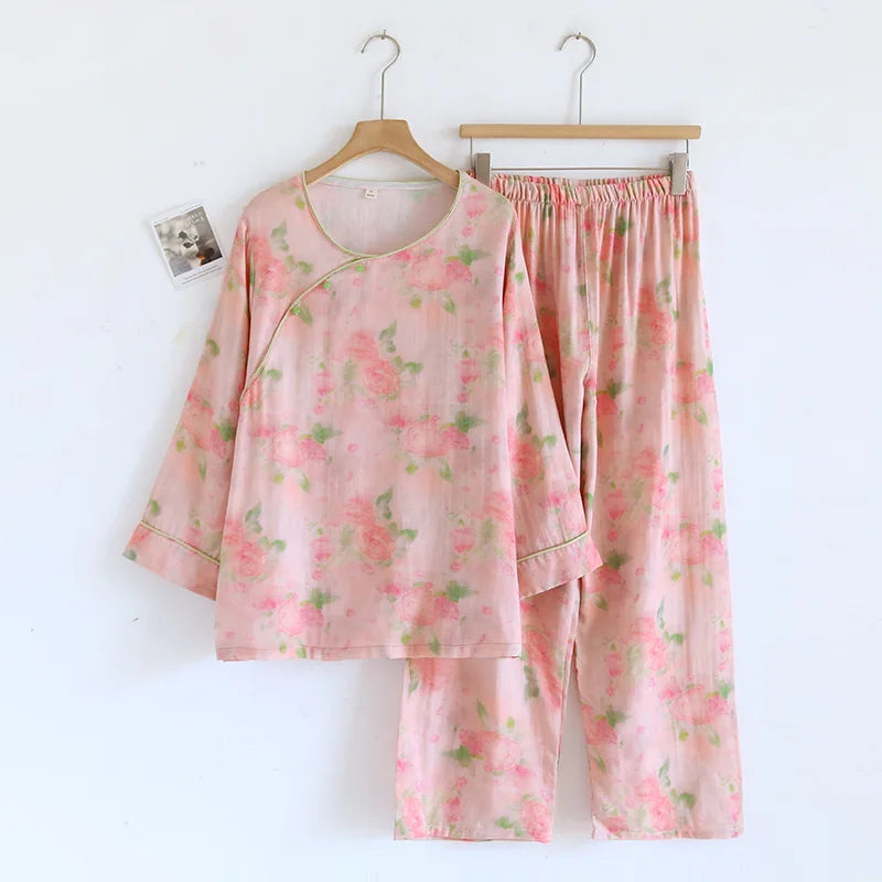Kinsley Bamboo Fiber Women’s Pajamas set – Breathable Printed Summer Sleepwear