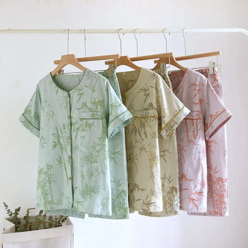 Maliyah Cotton Women’s Pajama Set – Summer Bamboo loungewear