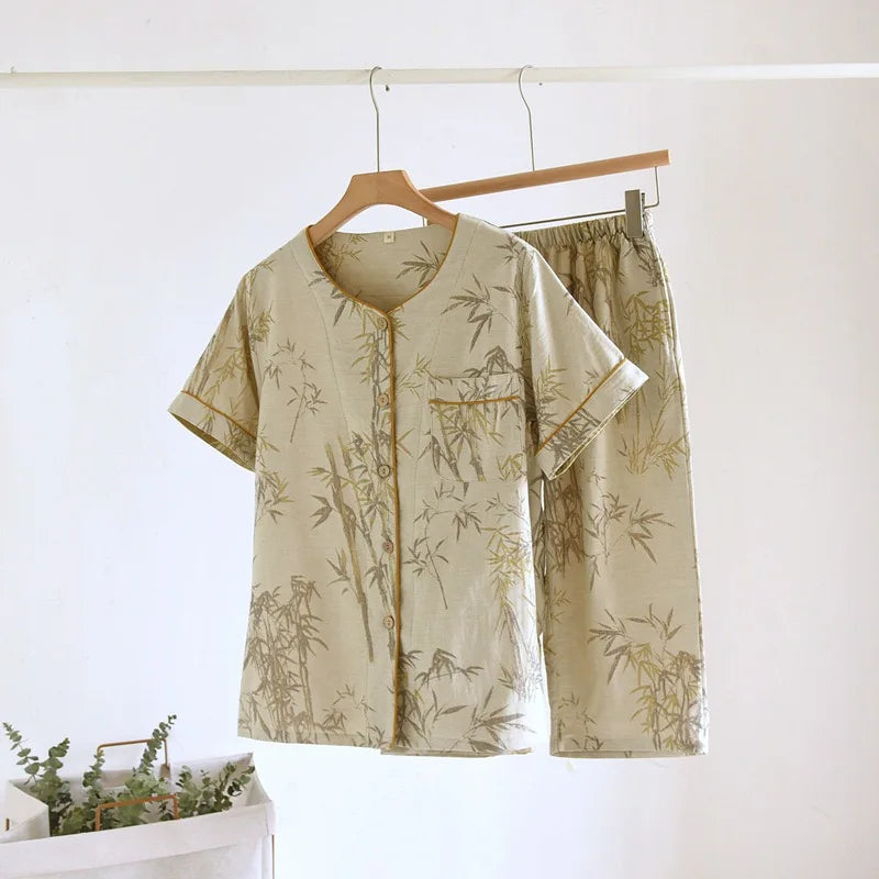 Maliyah Cotton Women’s Pajama Set – Summer Bamboo loungewear