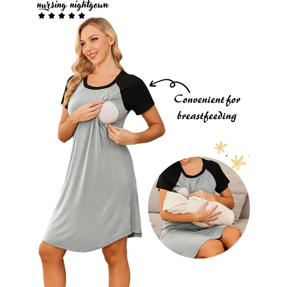 Miranda 3 in 1 Maternity Nursing Gown - with Zipper Access