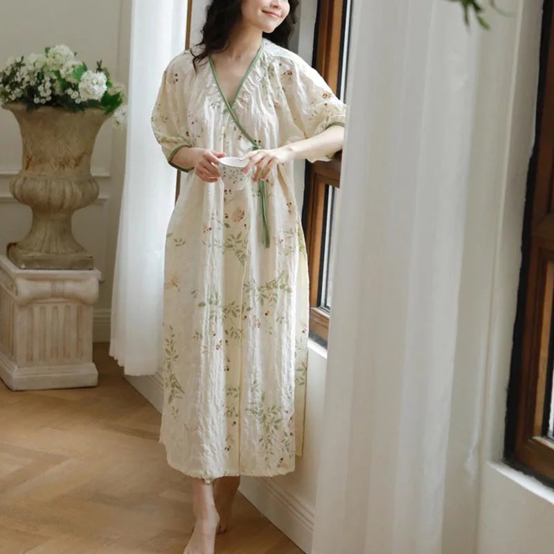 Juliene Maternity Nursing Nightgown – Short Sleeve Dress