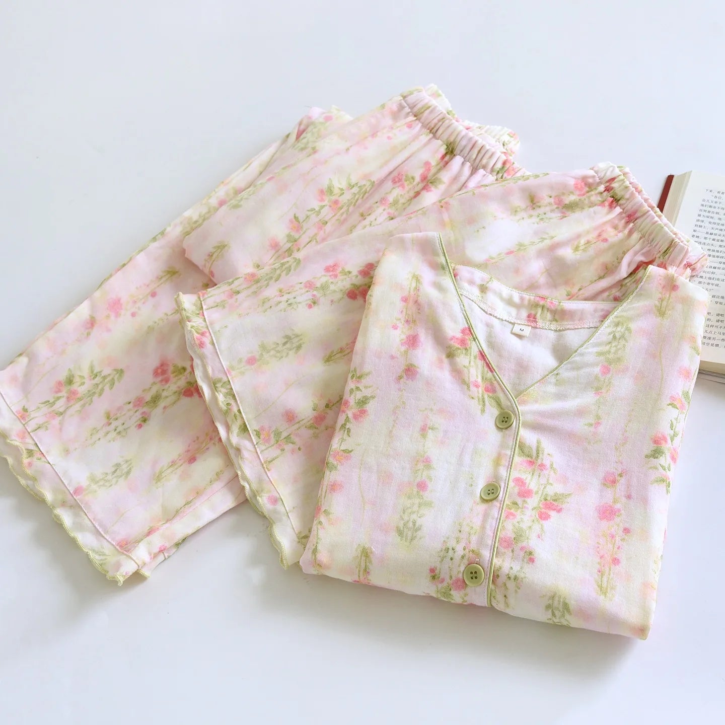 Rosetta Bamboo Cotton 3 Piece Pajama Set – Short Sleeve, Shorts & Pants