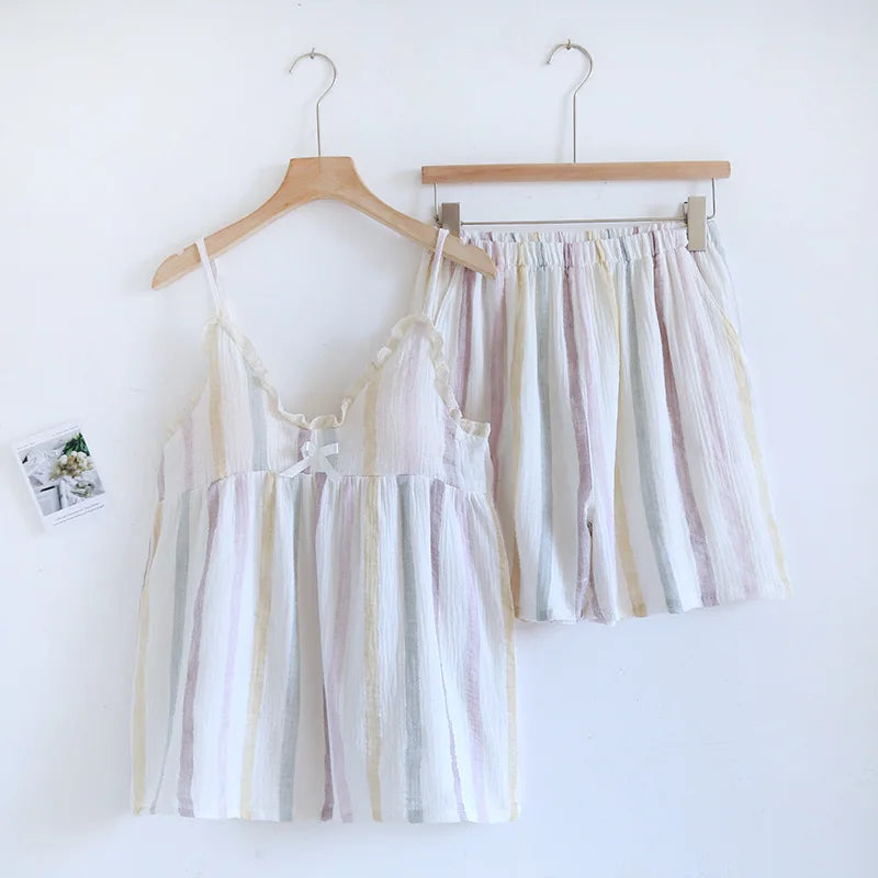 Nedira Cotton Women’s Pajama Set – Top & Shorts