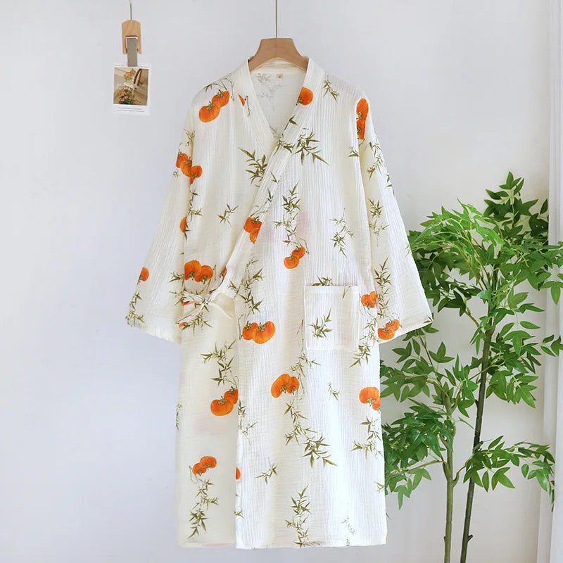 Andrina Women’s Cotton Bamboo Robe – Lightweight Bathrobe
