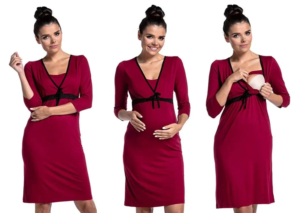 Aurelia Women’s Maternity Nightgown – Cozy Pregnancy Pajamas