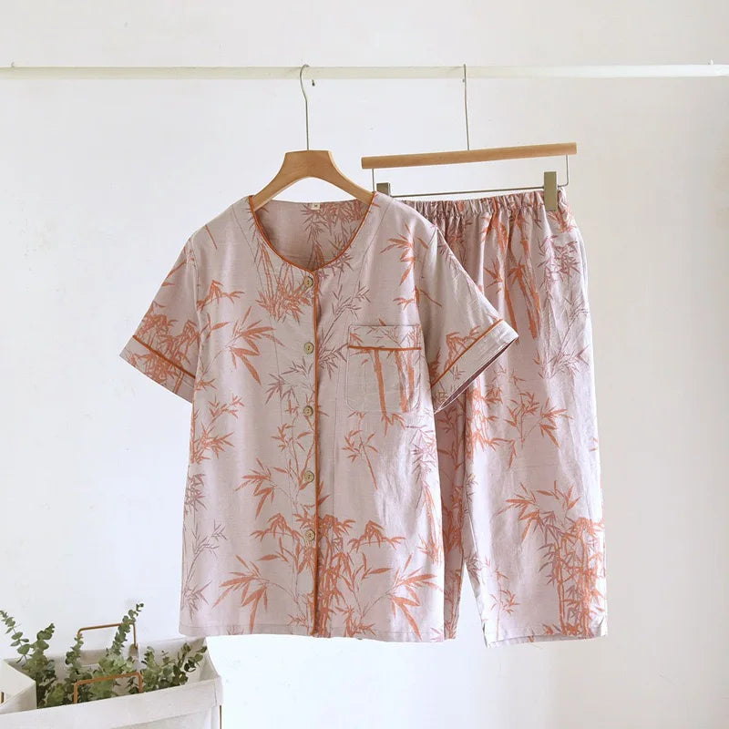 Maliyah Cotton Women’s Pajama Set – Summer Bamboo loungewear