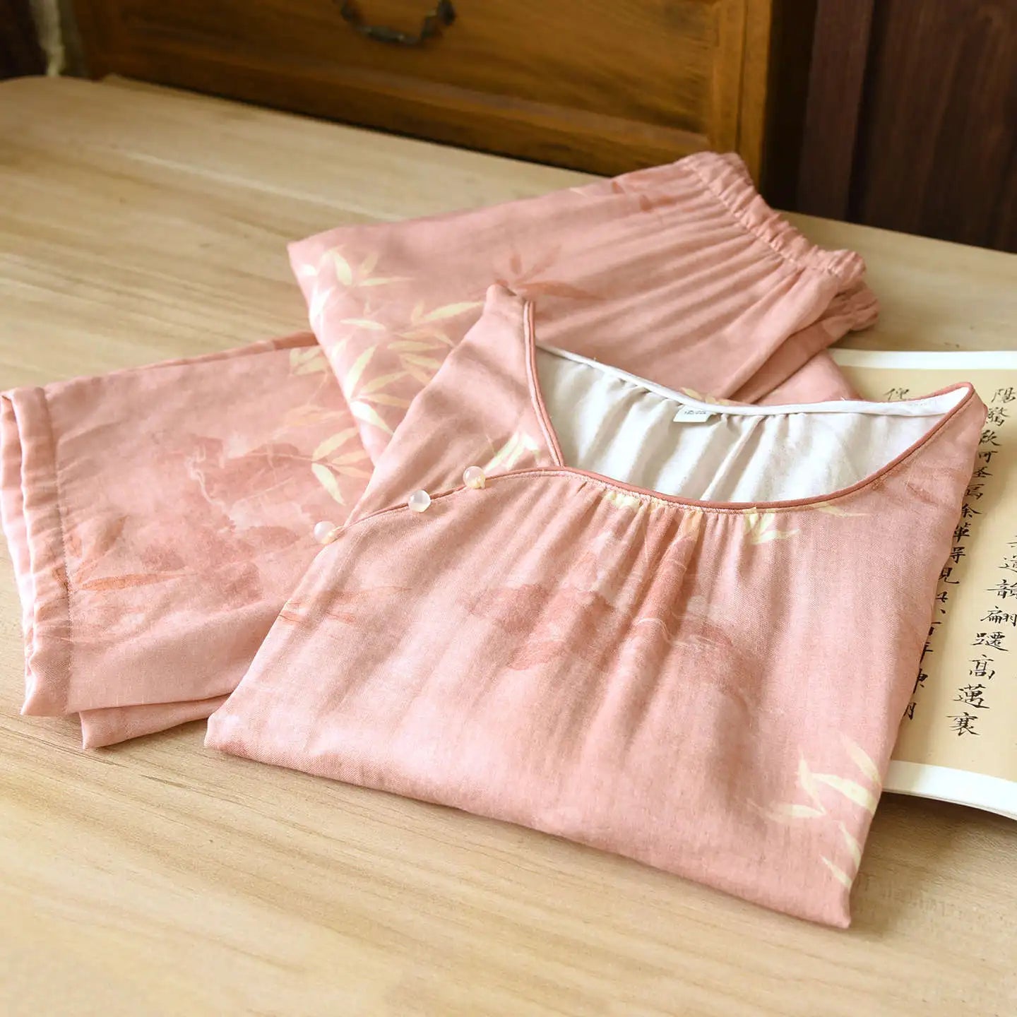 Darla Women’s Bamboo Fiber Summer Pajama Set – Short Sleeve & Pants