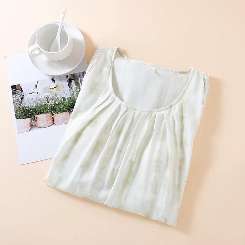 Clara Women’s Bamboo Fiber Sleepwear – Sleeveless Tank Top & Long Skirt Set