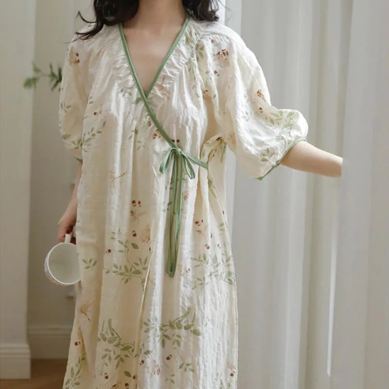 Juliene Maternity Nursing Nightgown – Short Sleeve Dress