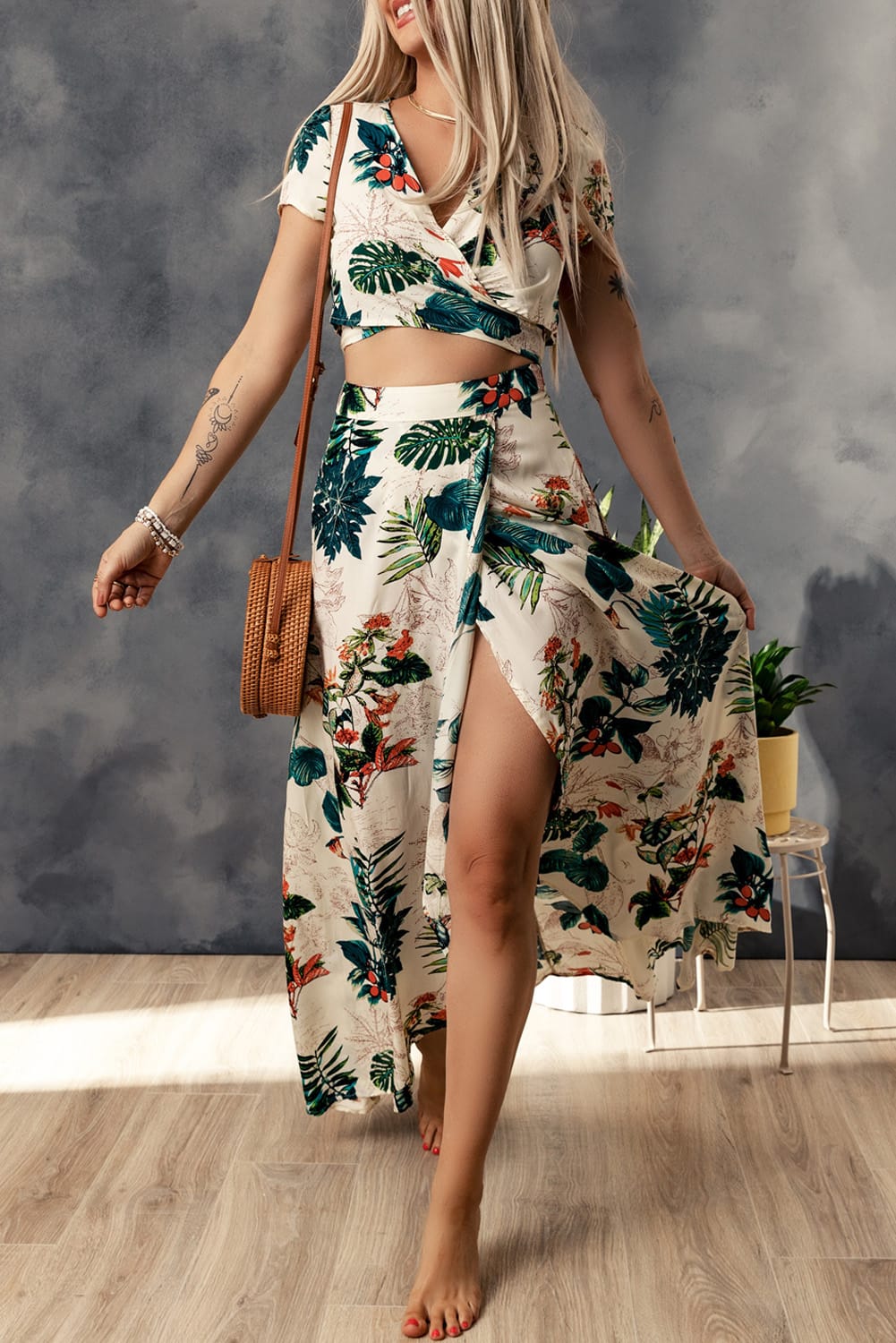 Summer floral print outfit