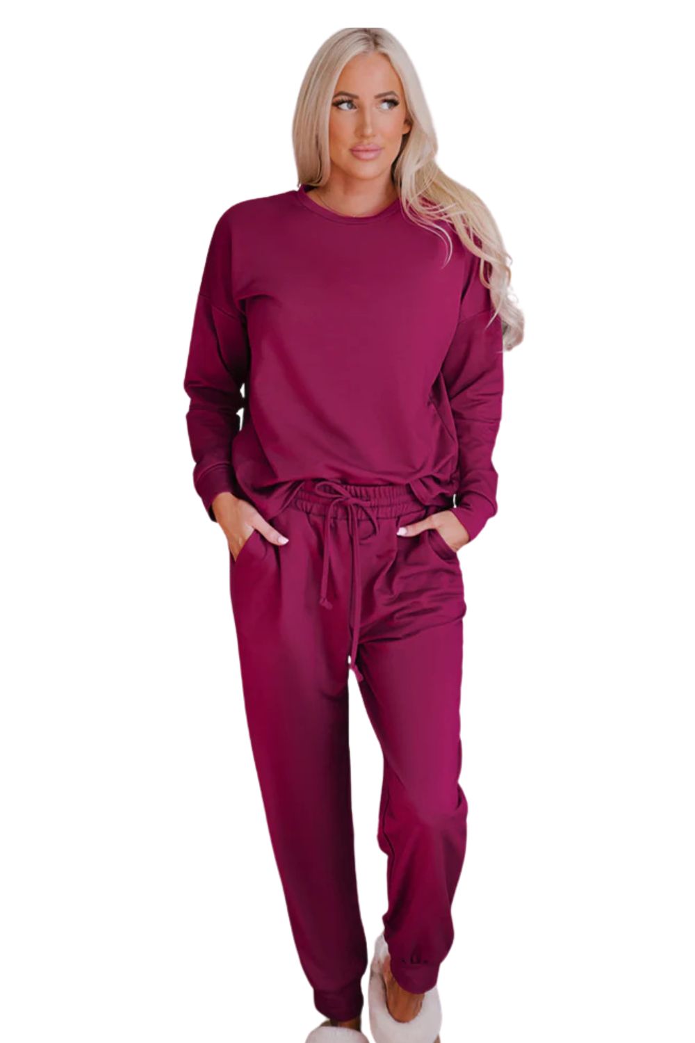 Long Sleeve Pullover & Jogger Pants Lounge Set for Valentine’s