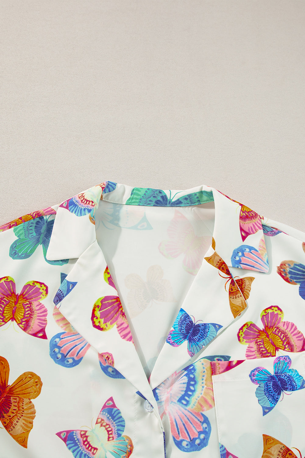 Multicolor Valentine’s Butterfly Pajama Set – Short Sleeve Shirt & Shorts