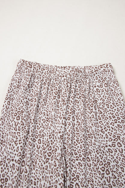 White Leopard Print Pajama Set – Long Sleeve & Pants for Valentine’s