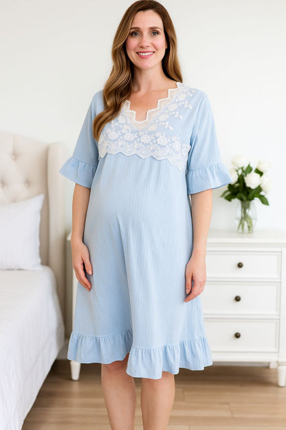 Helen Maternity Nursing Nightdress – Summer Pregnancy Dress