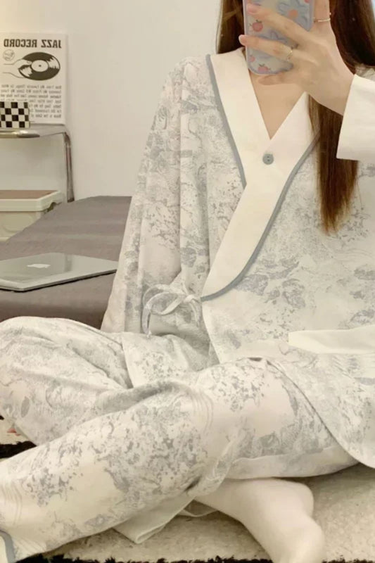 Elenora Cotton Maternity Nursing Pajamas – Sleepwear & Homewear Set