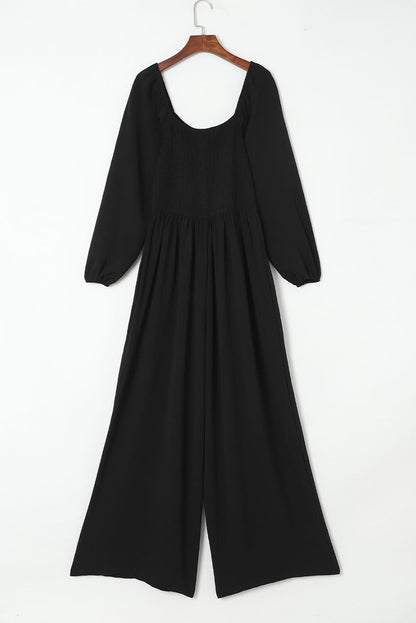 Smocked bodice jumpsuit