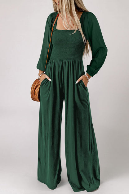 Puff sleeve jumpsuit