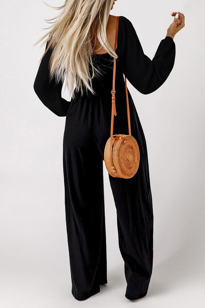 Smocked bodice jumpsuit
