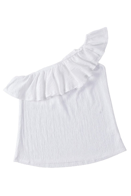 White top with ruffles