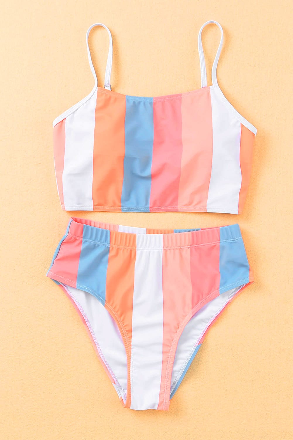 Pastel stripe swimwear

