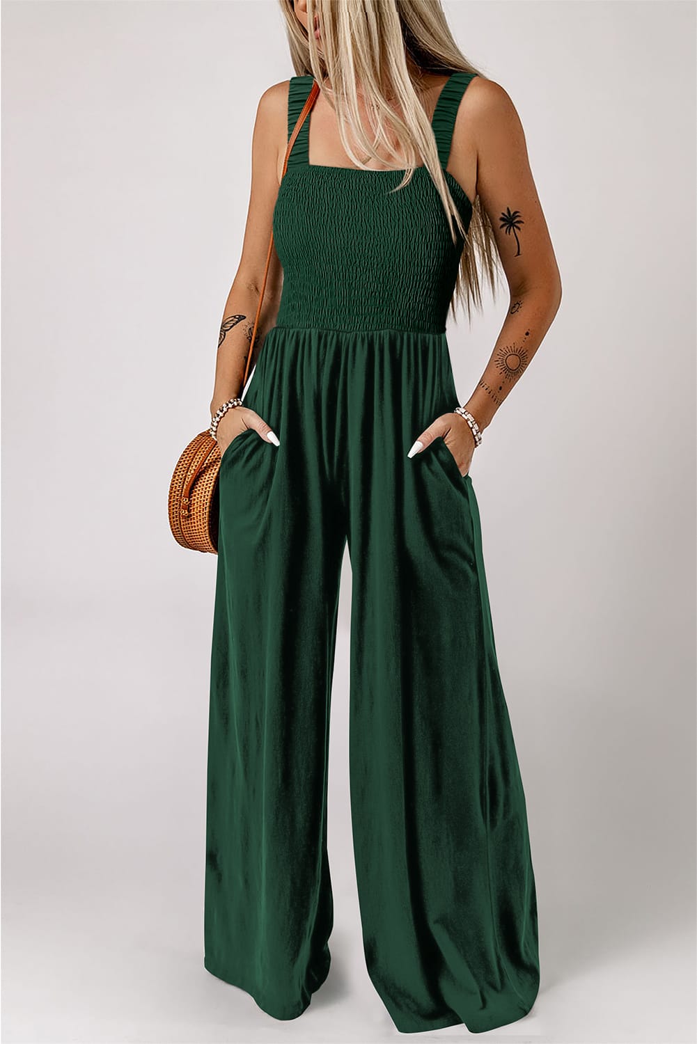 Jumpsuit with smocking detail

