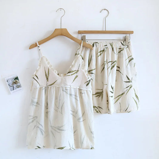 Nedira Cotton Women’s Pajama Set – Top & Shorts