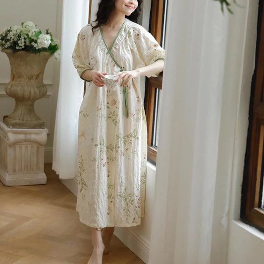 Juliene Maternity Nursing Nightgown – Short Sleeve Dress